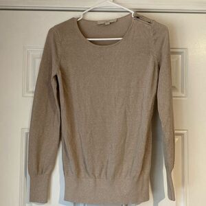 Loft Good Shimmer Zipper Detail Sweater Size Small